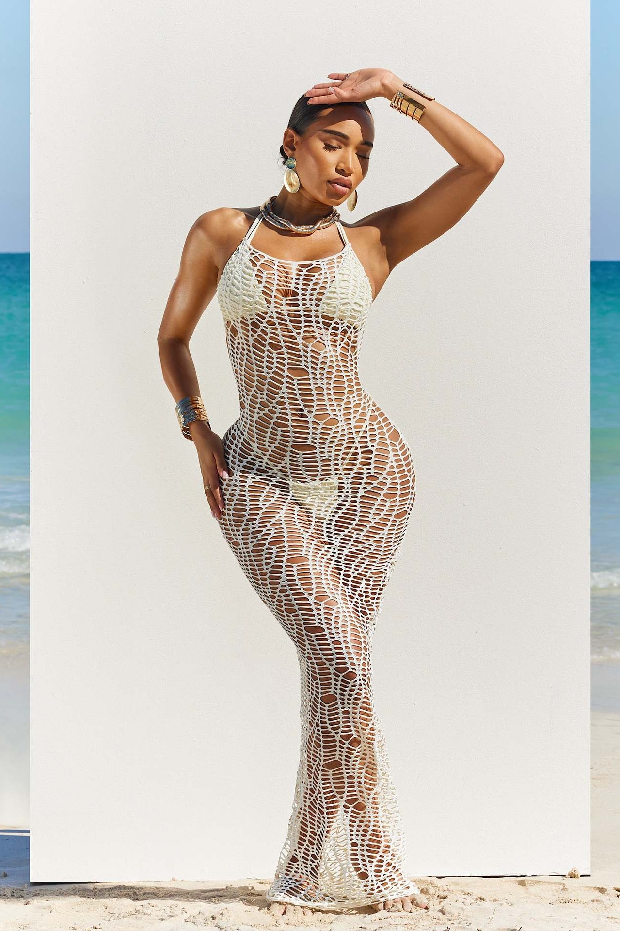 Norma Crochet Cover-Up Three-piece Swim Set