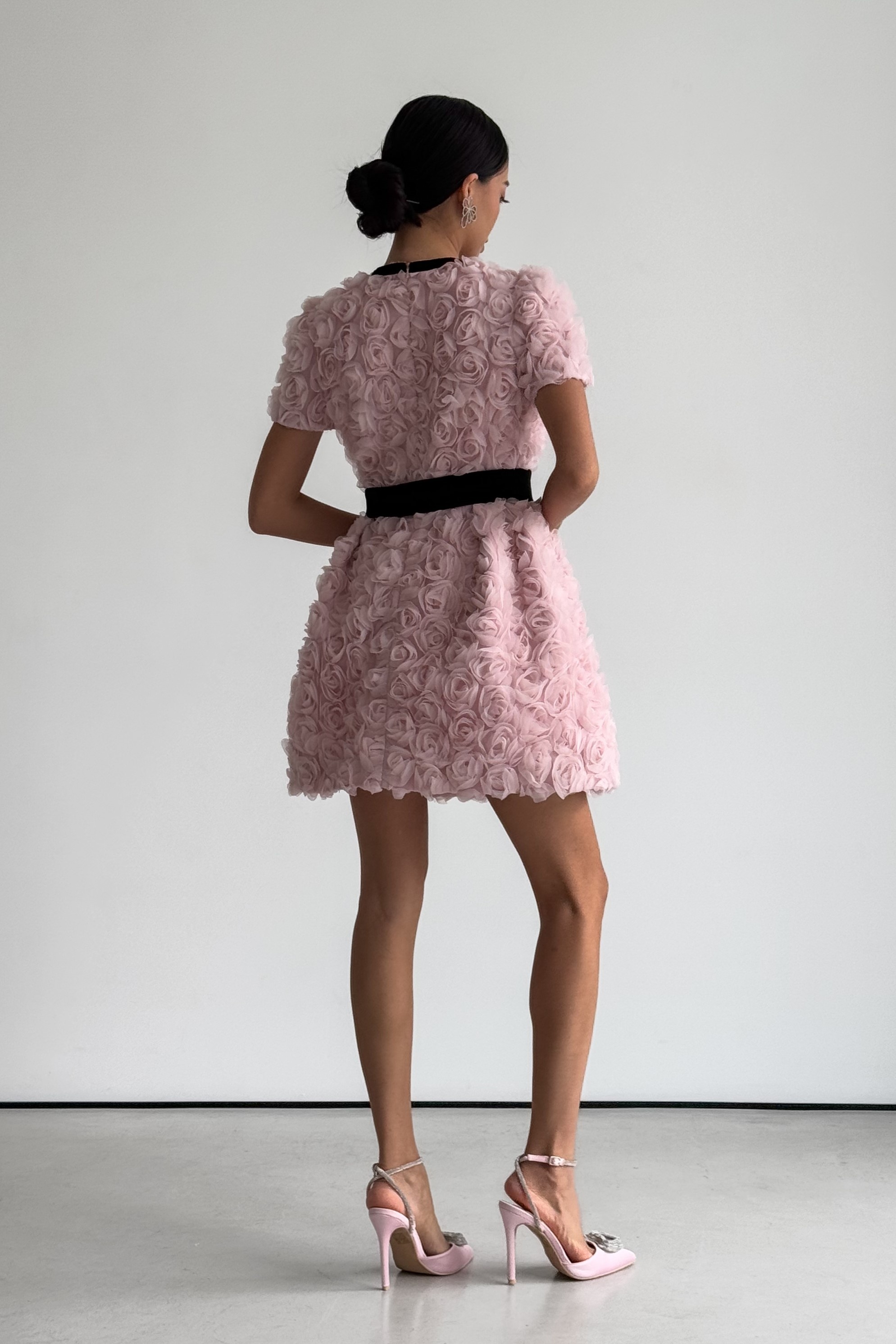 Amelia Rose Embellished V-neck Mini Dress