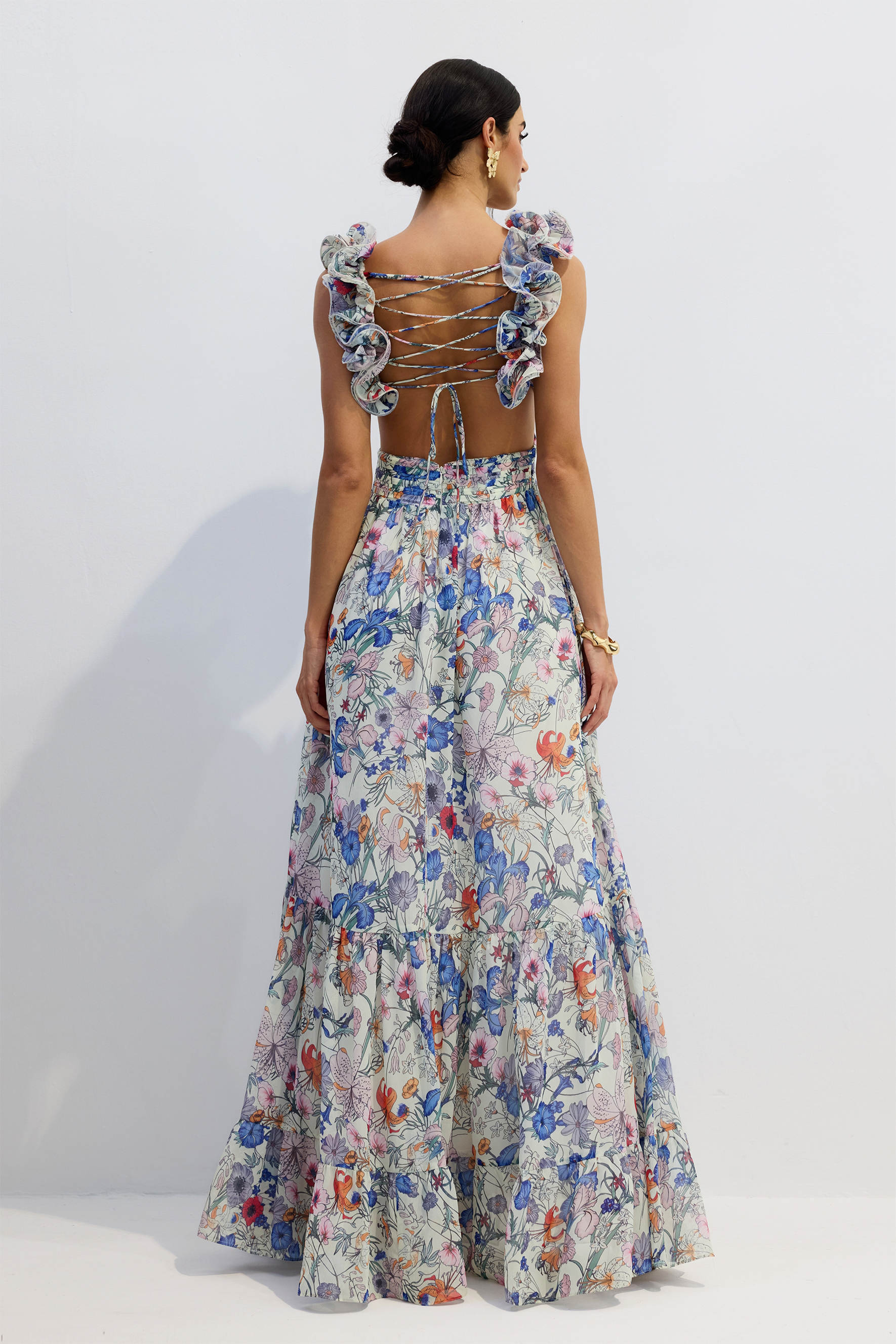 Marissa Cut-out Ruffle Maxi Dress