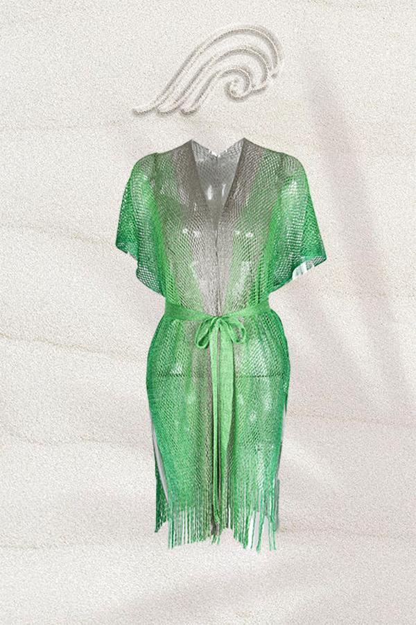 Luli Glitter Gradient Knitted Cover-up