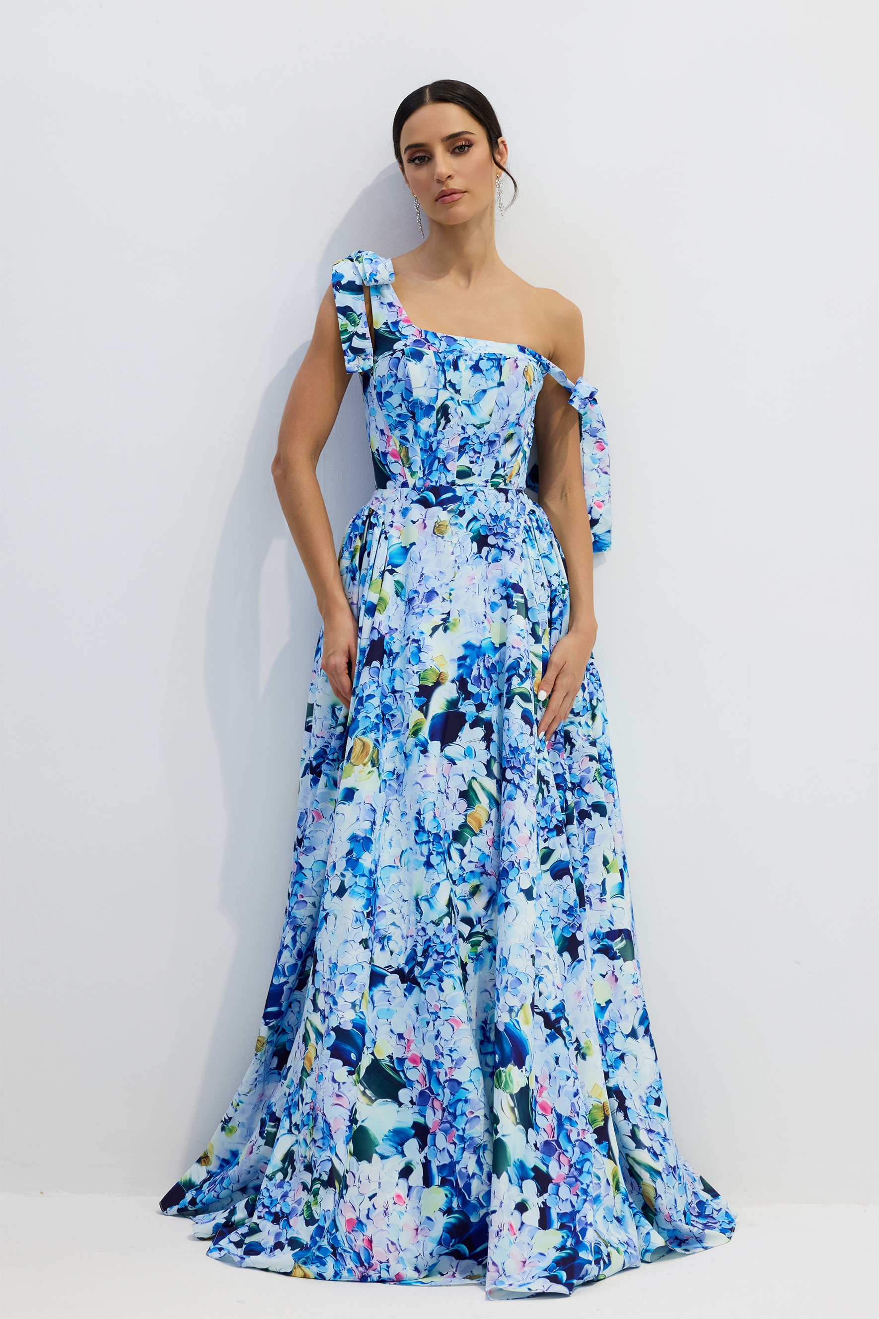 Kacey Hydrangea Printed Strap Maxi Dress