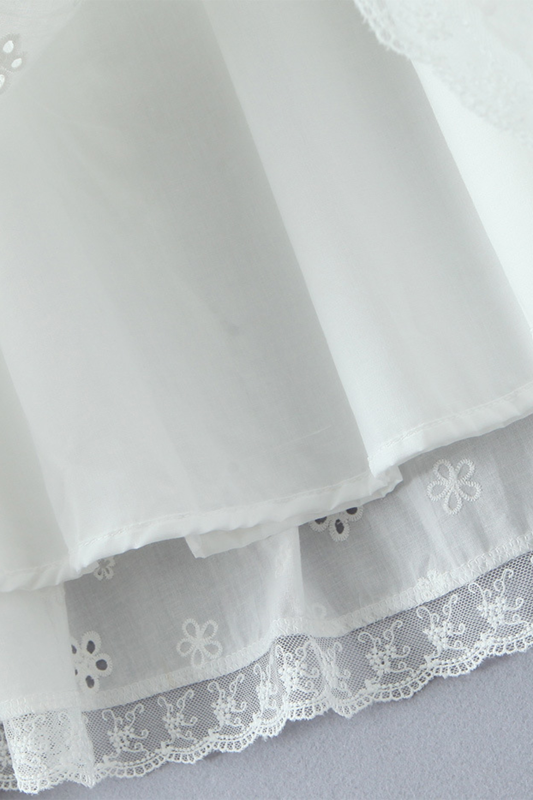 Eliza Puff Sleeve Broderie Crop Top & Skirt Set