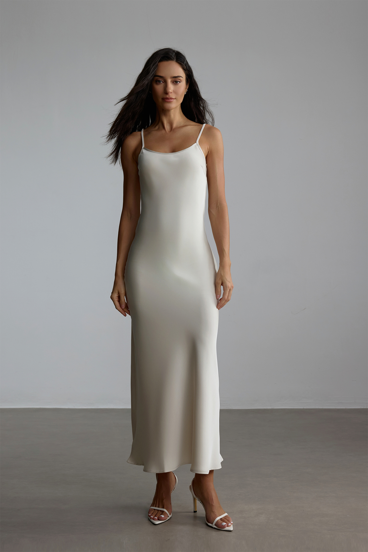 Elena Spaghetti Strap Maxi Dress With Cape Blouse