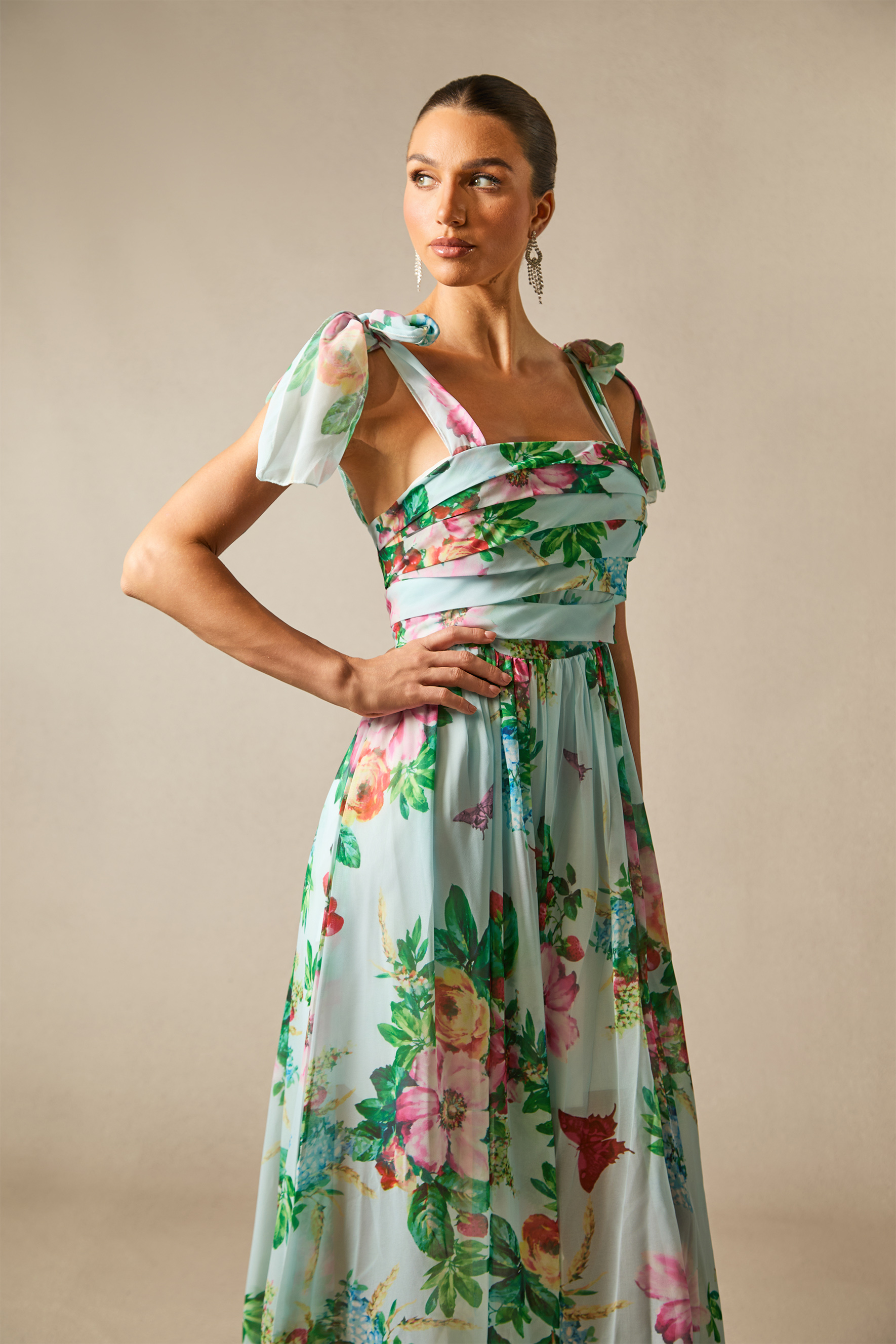 Dinah Printed Strap Maxi Dress