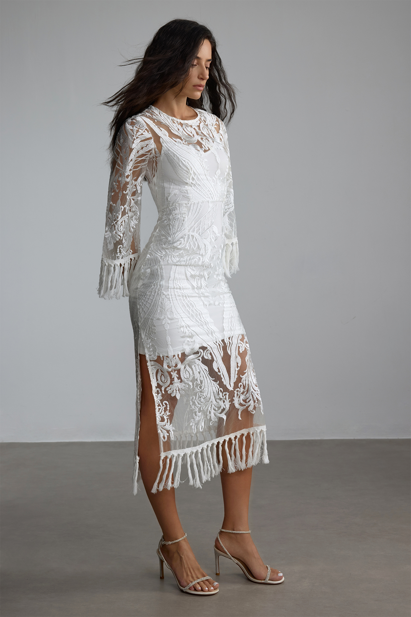 Janice Lace Embroidered Tassel Two Piece Set