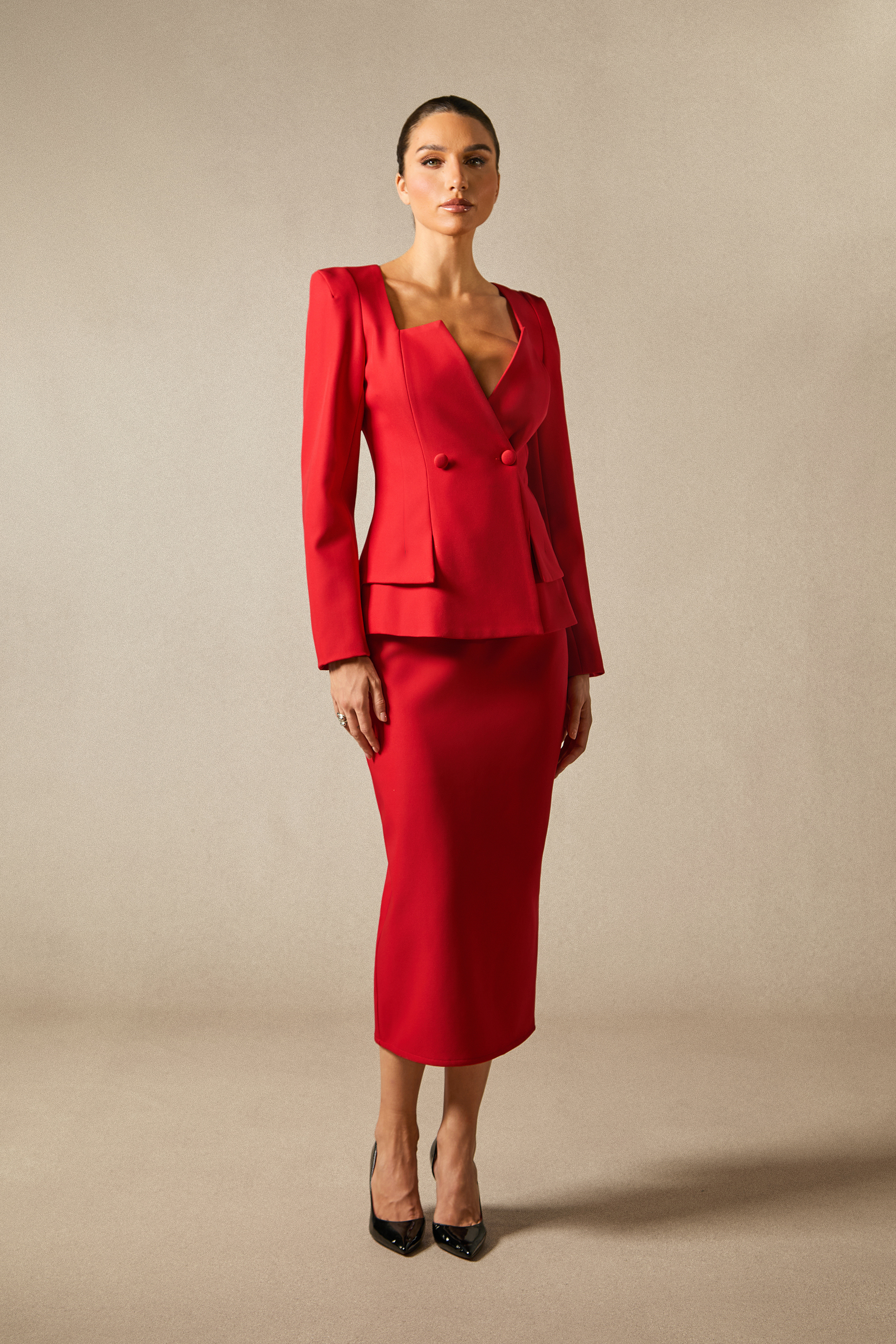 Anna Double Breasted Blazer & Pencil Skirt Set