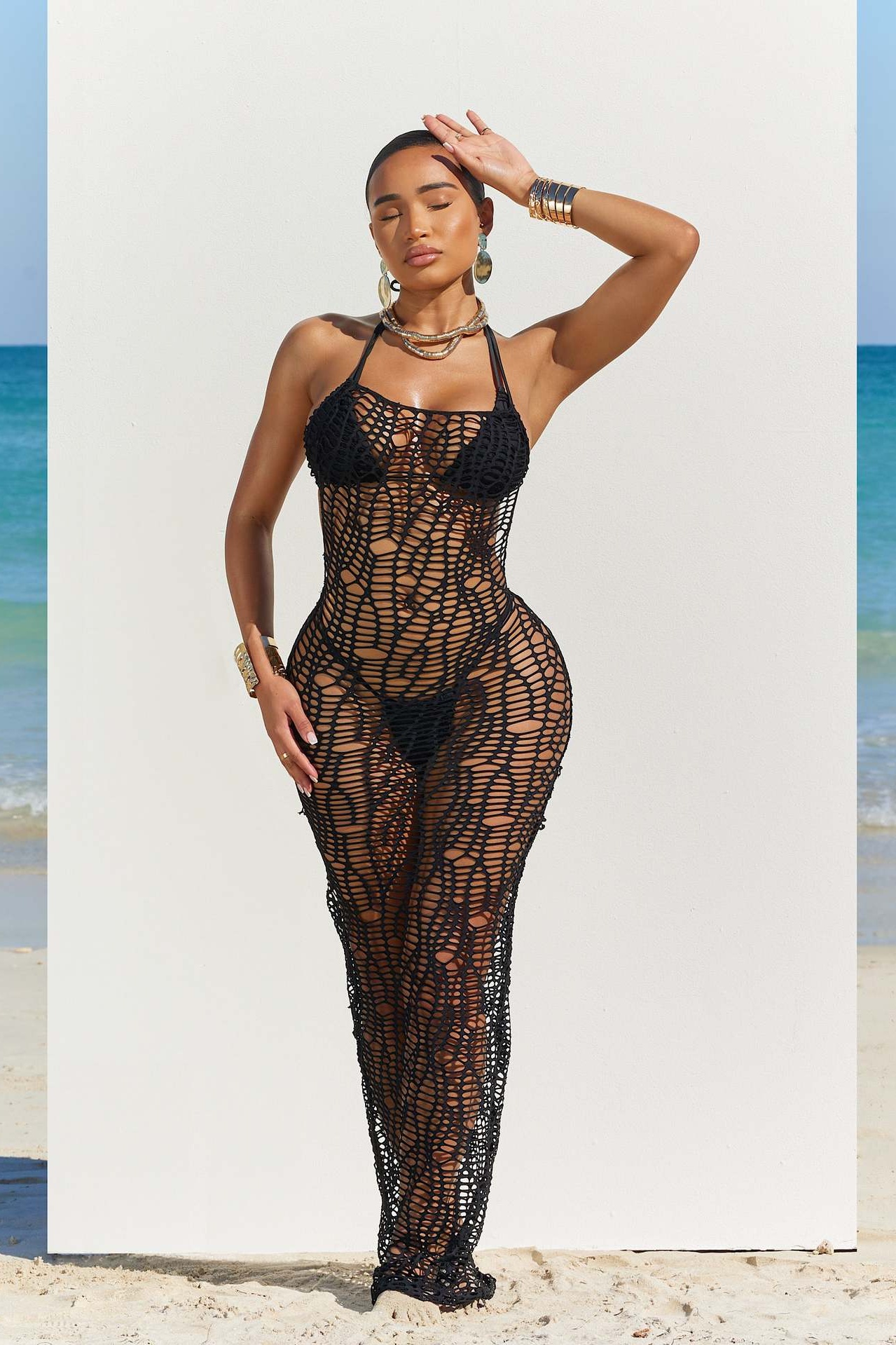 Norma Crochet Cover-Up Three-piece Swim Set