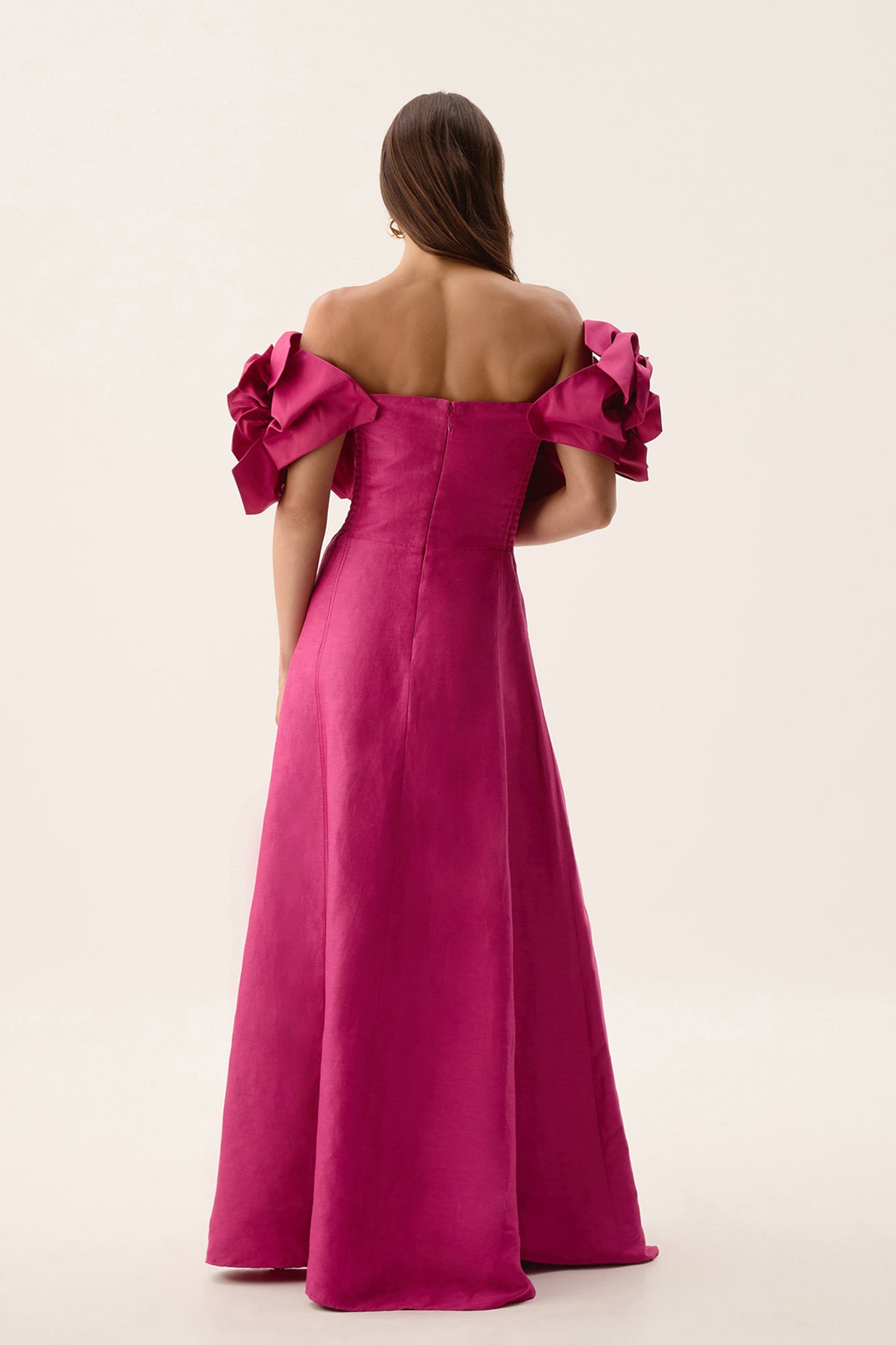 Quintina Off-Shoulder Rose Embellished Maxi Dress