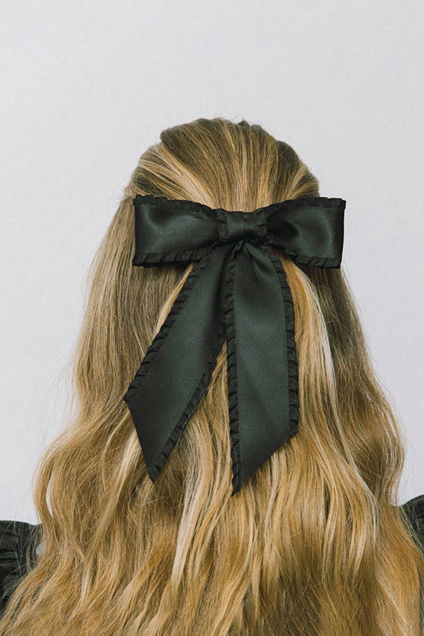 Ruffle Edge Bowknot Satin Hair Clip