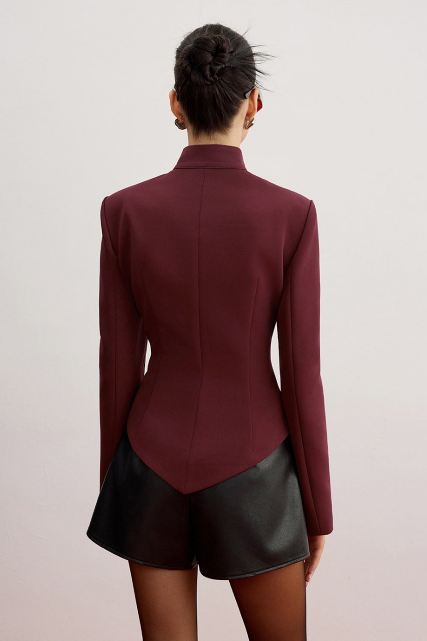 Edwina Stand Collar Cutout Blazer