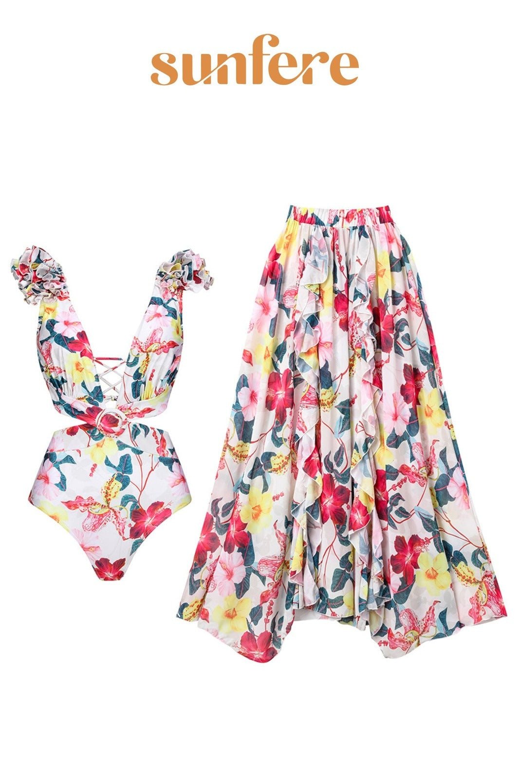 Dulcie Printed Cut-out Two-pieces Swim Set