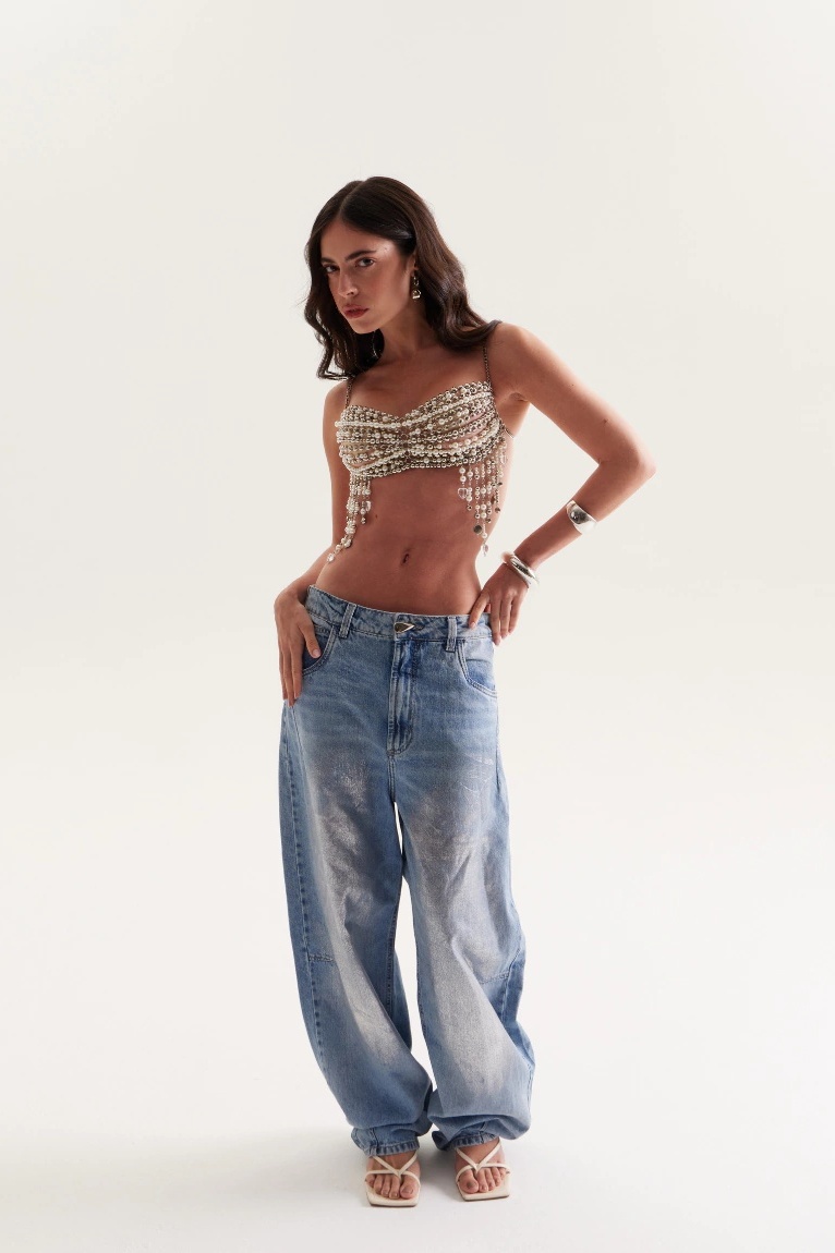 Marian Pearl Beaded Top