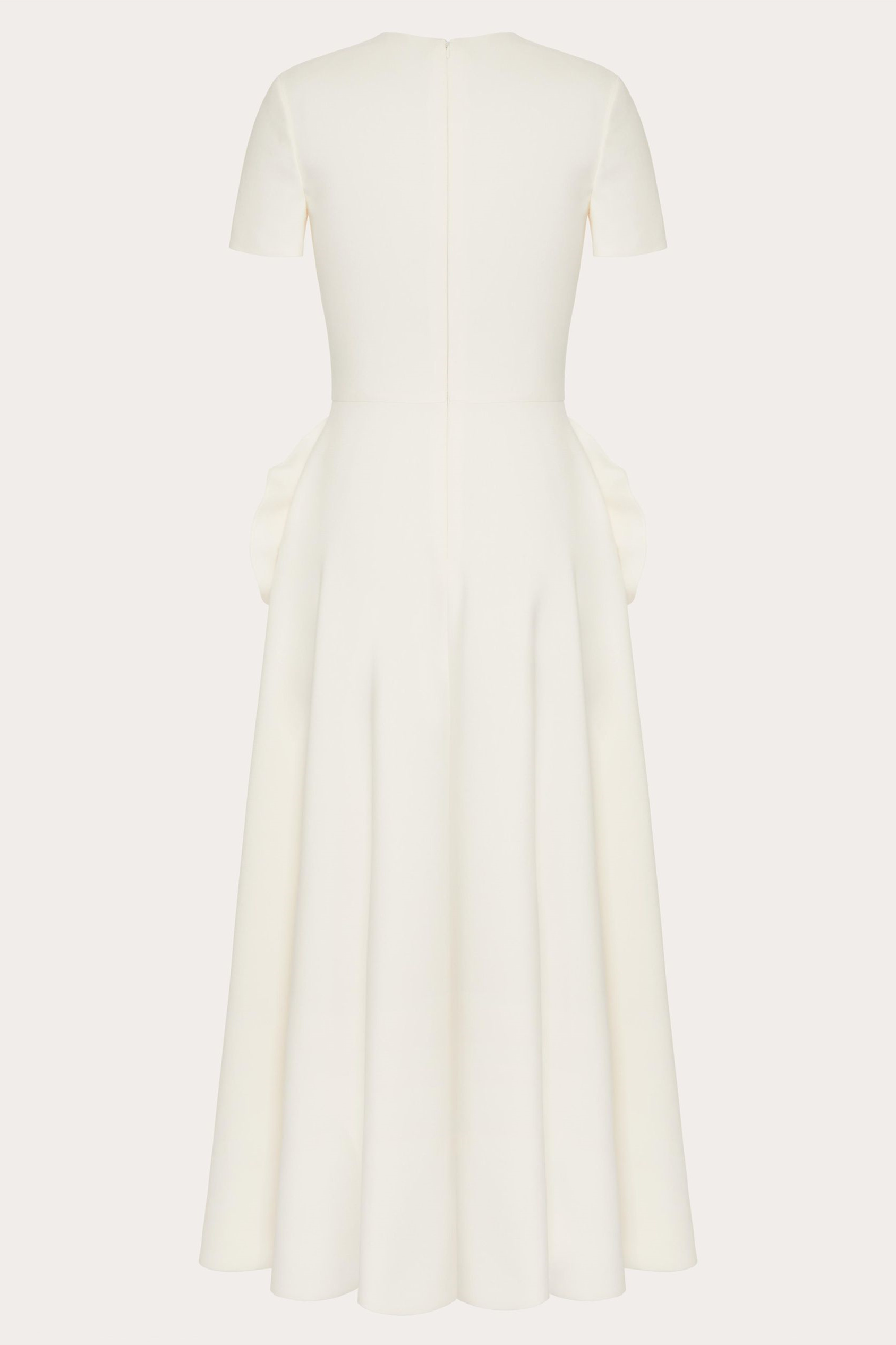 Ava Floral Applique Short Sleeves Midi Dress